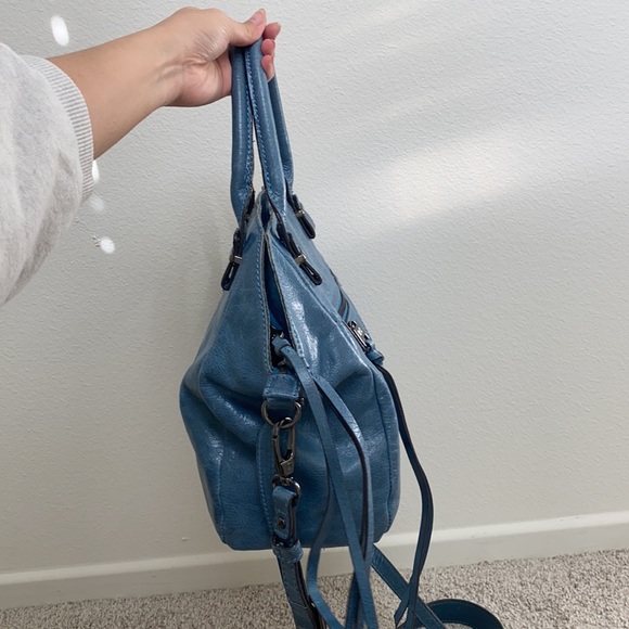 Elliott Lucca Medium Faro Distressed Leather Satchel Bag - Picture 6 of 16